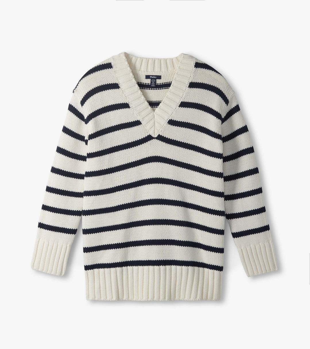 Cotton-Cashmere Striped V-Neck Sweater