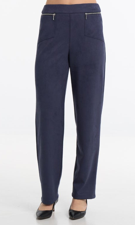 Wide-Leg Zip-Pocket Pull-On Pants