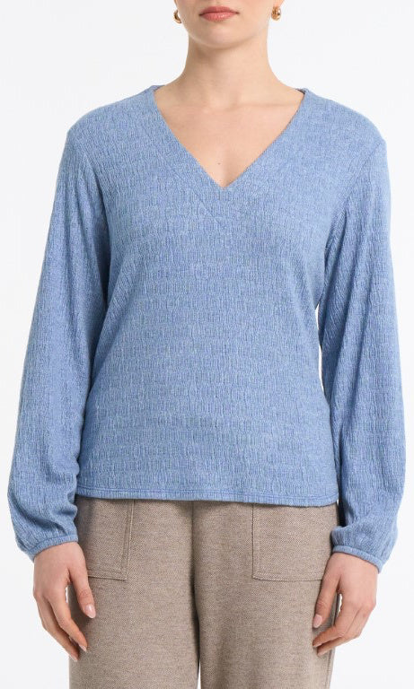 Textured V-Neck Top