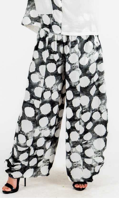 Abstract Polka Dot Wide-Leg Pants
