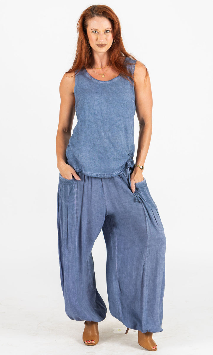 Linen Blend Balloon Pants