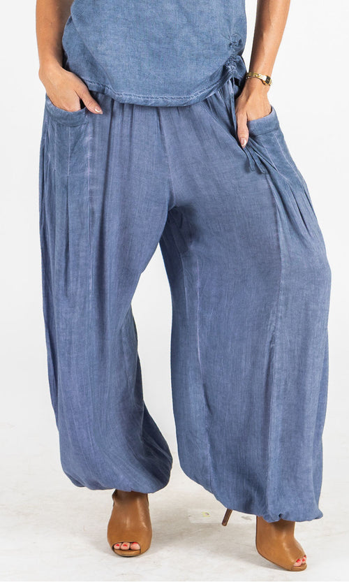 Linen Blend Balloon Pants
