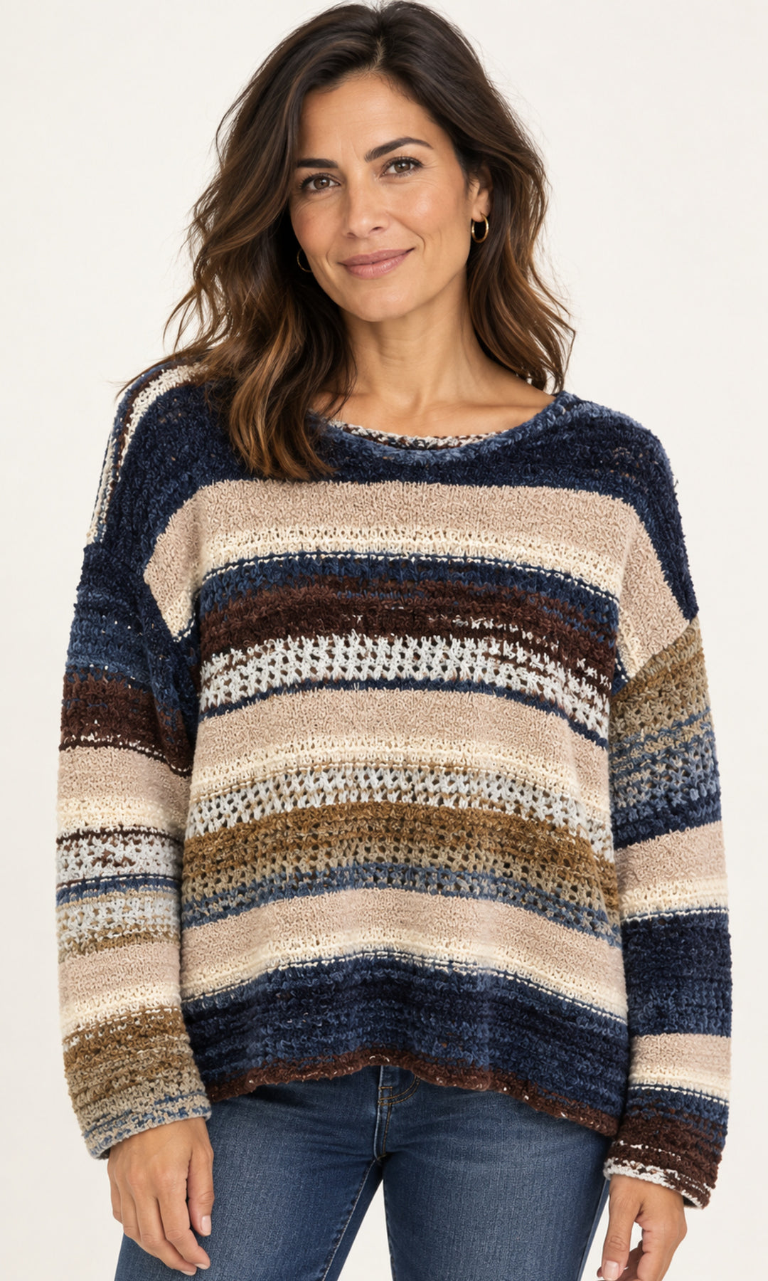 Mixed Stitch Stripe Sweater