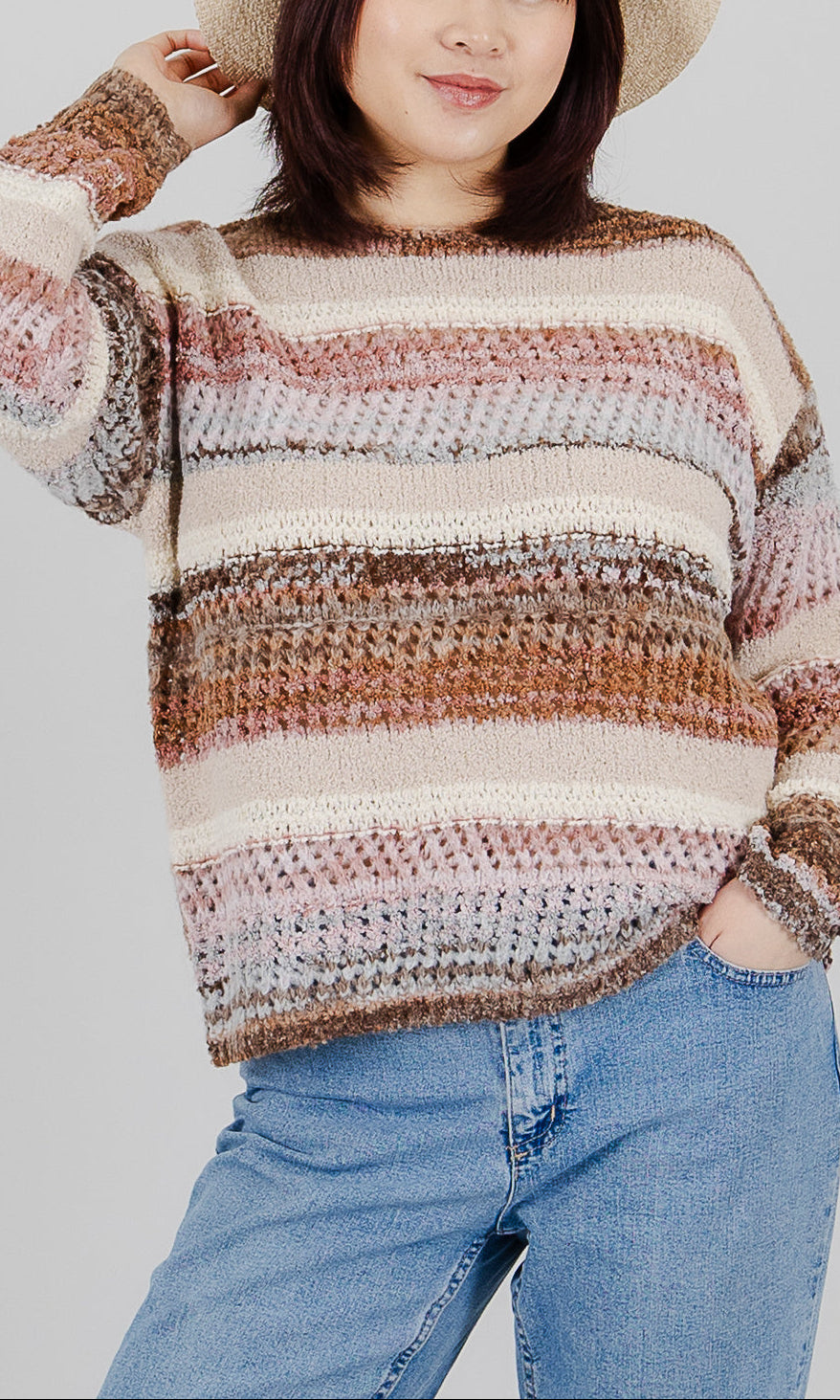 Mixed Stitch Stripe Sweater