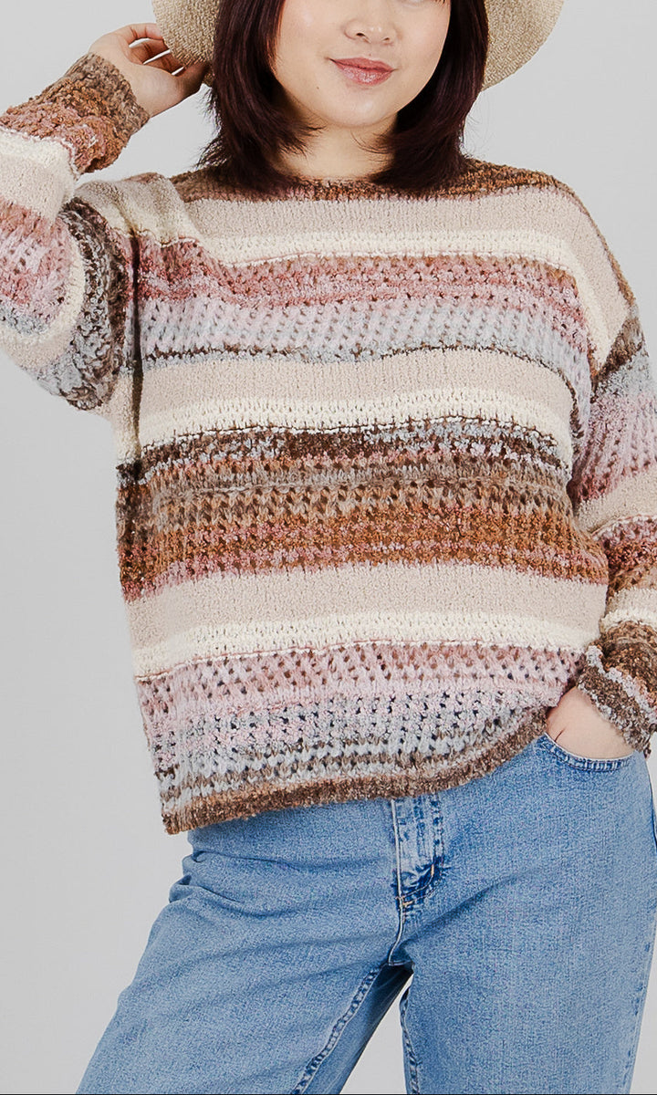 Mixed Stitch Stripe Sweater