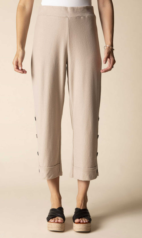 Button Detail Cropped Lounge Pant