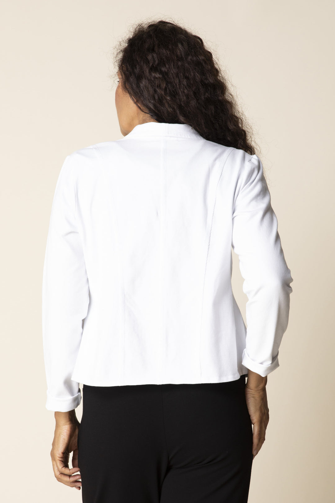 Structured Stretch Cotton Blazer