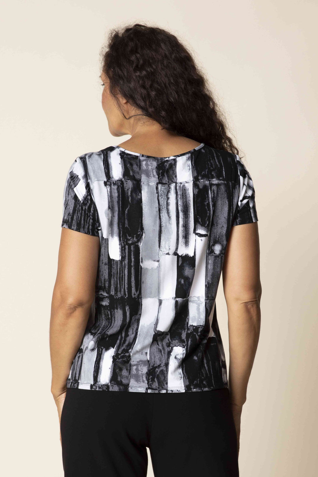 Abstract Print Stretch Tee
