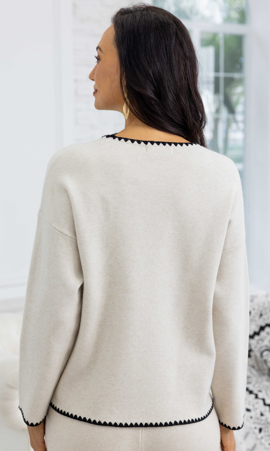 Contrast Stitch Detail Sweater