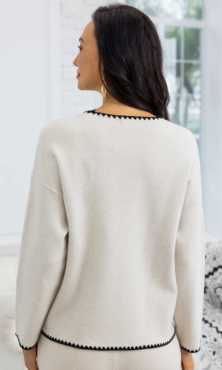 Contrast Stitch Detail Sweater