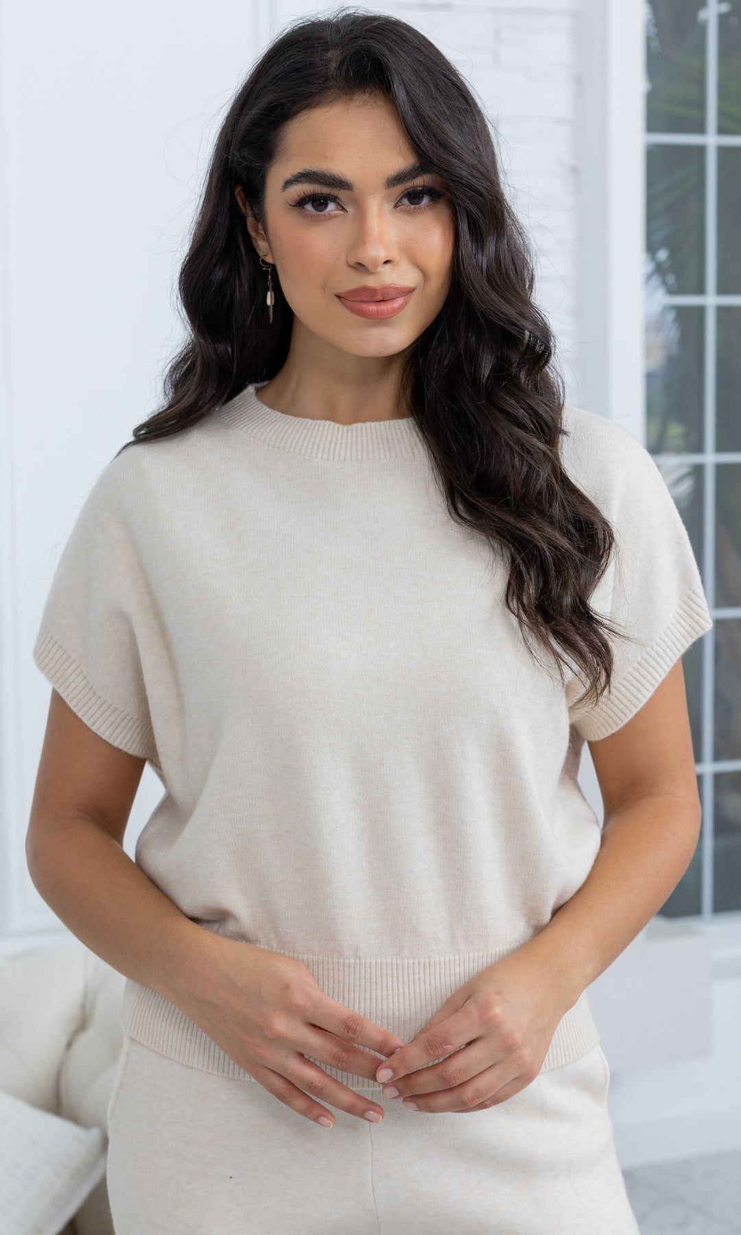 Relaxed Short Sleeve Sweater