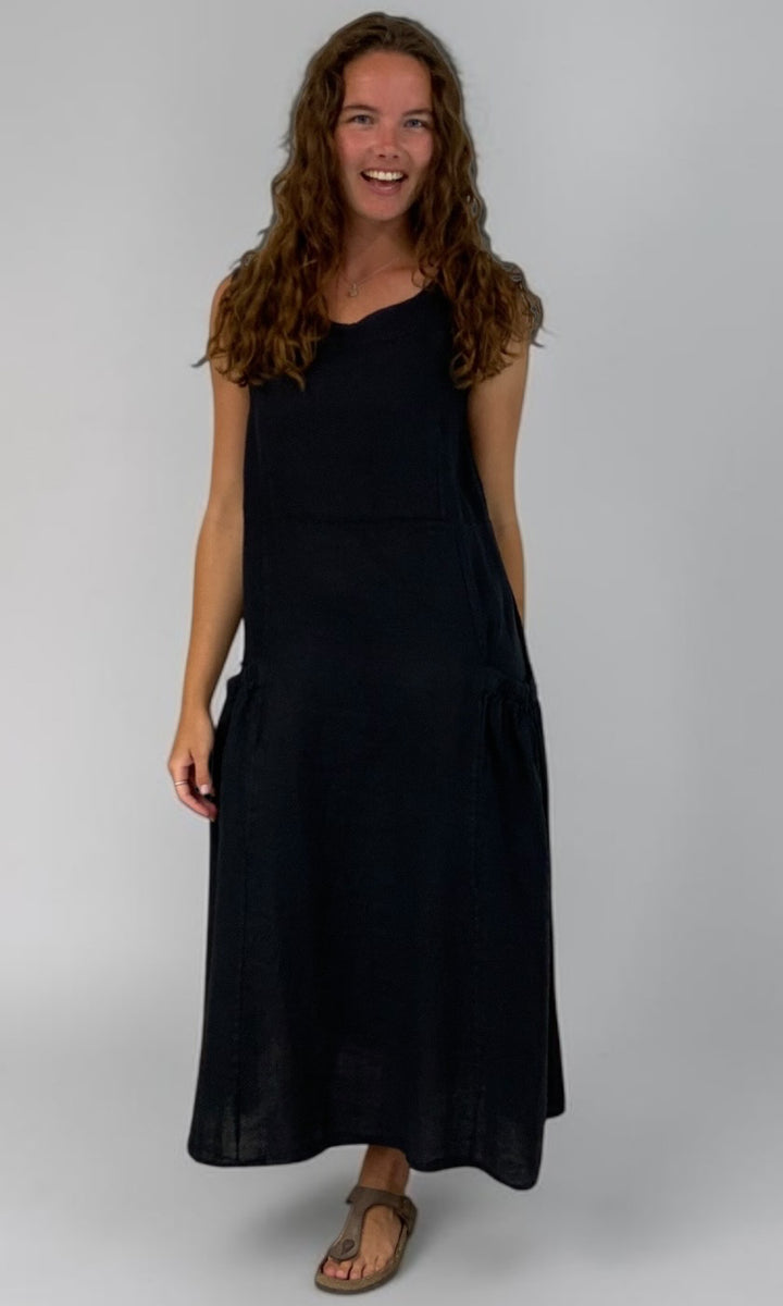 Linen Pocket Midi Dress
