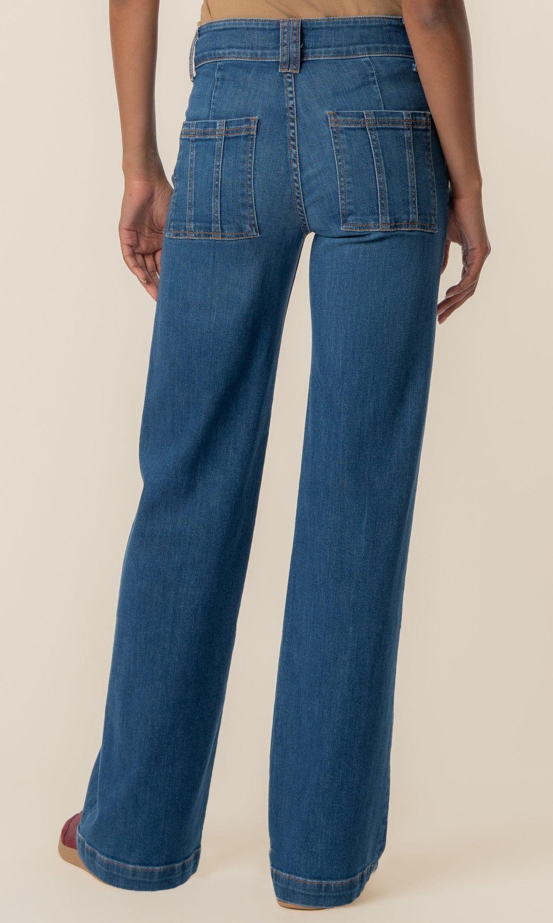 Patch Pocket Straight Leg Jeans