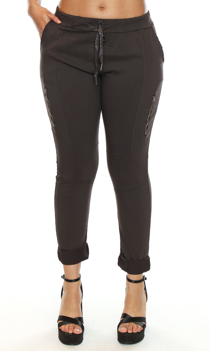 Zip Pocket Pull-On Pants