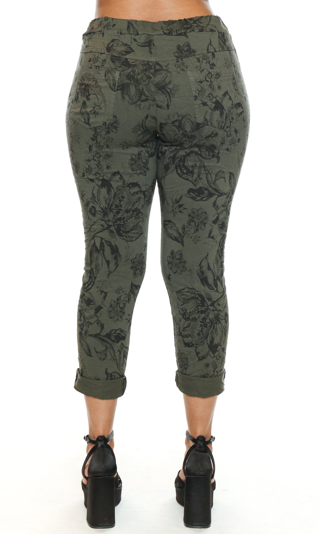 Floral Print Cropped Pants