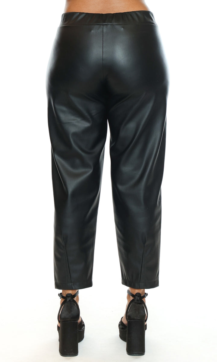 Faux Leather Pull-On Pants