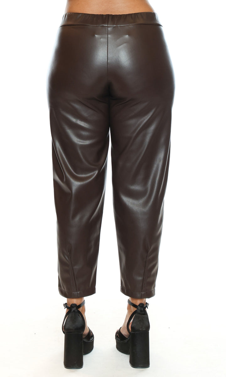 Faux Leather Pull-On Pants