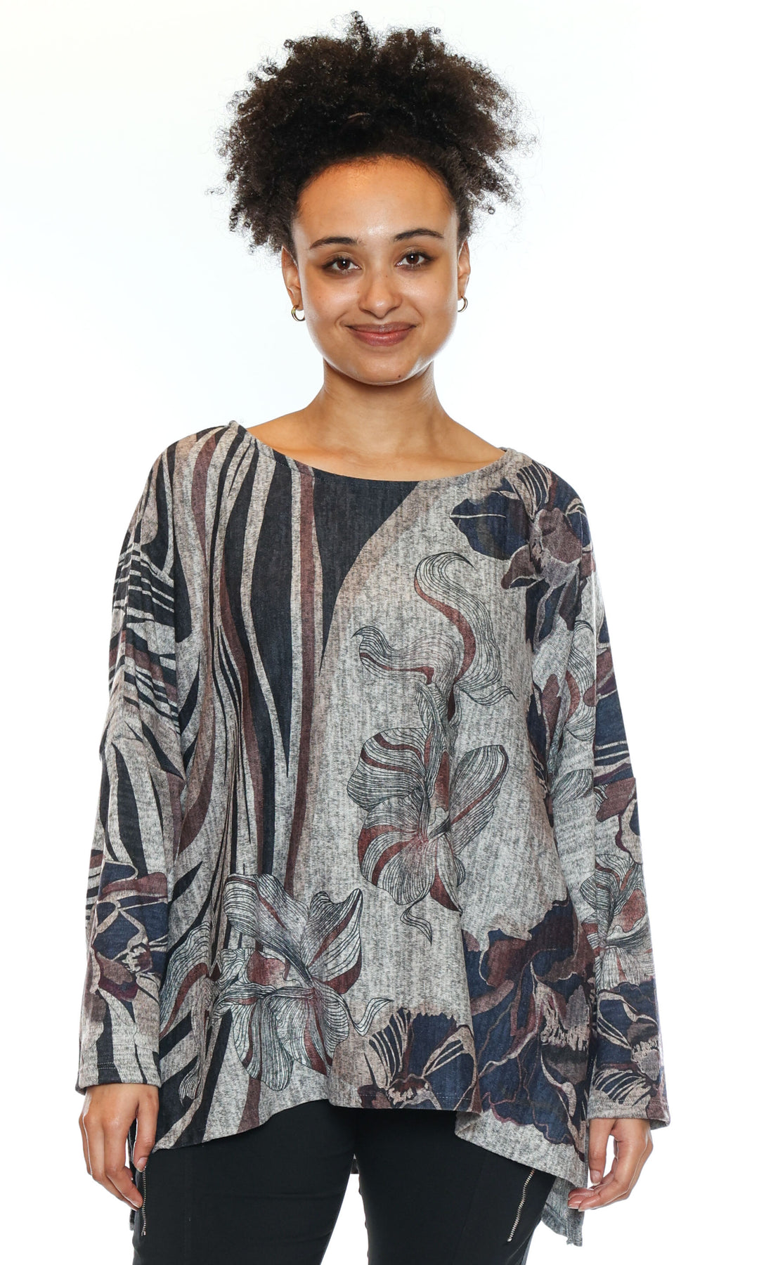 Floral Print Asymmetrical Top