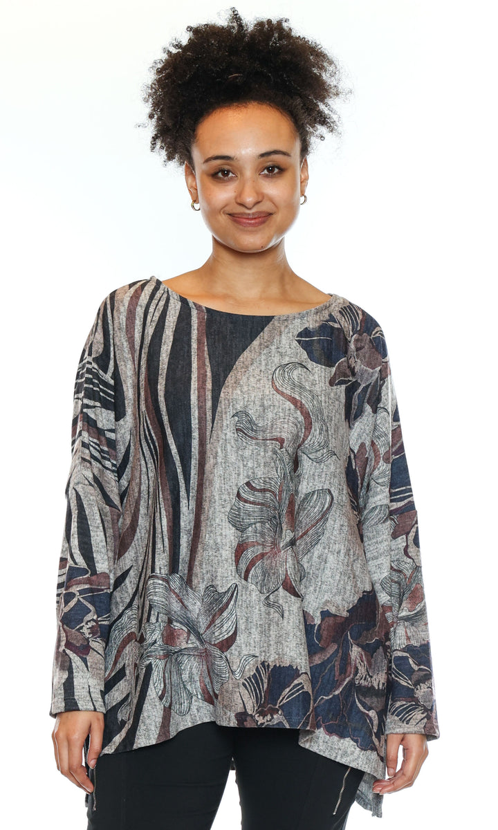 Floral Print Asymmetrical Top