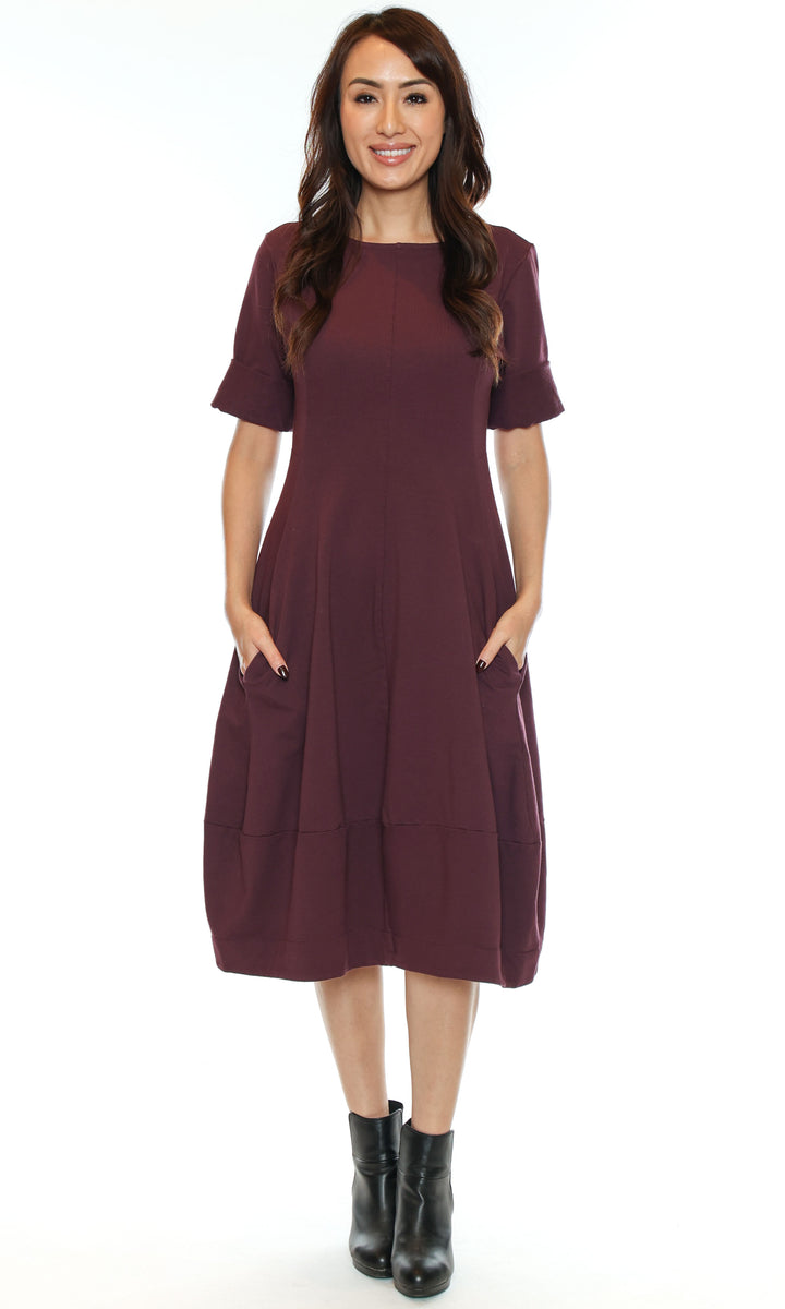 Cotton Blend Bubble Hem Dress