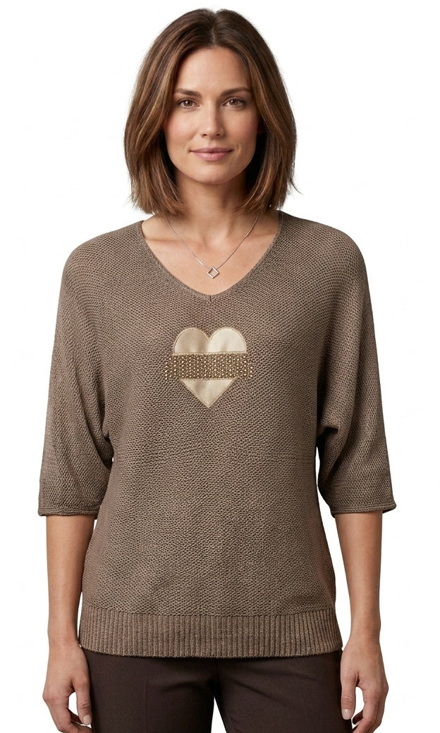 Heart Detail Knit Top