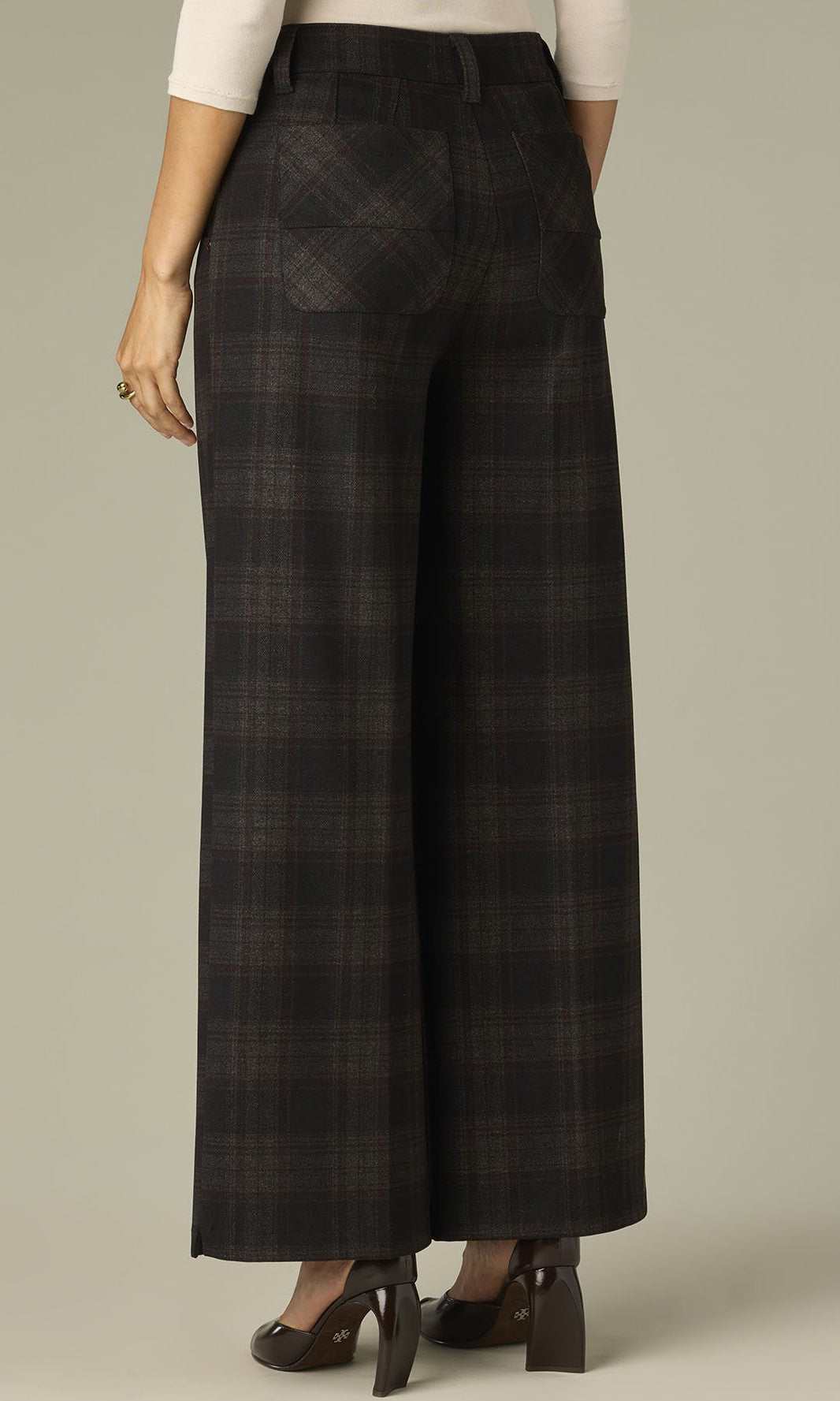 Whitney Plaid Wide Leg Trousers