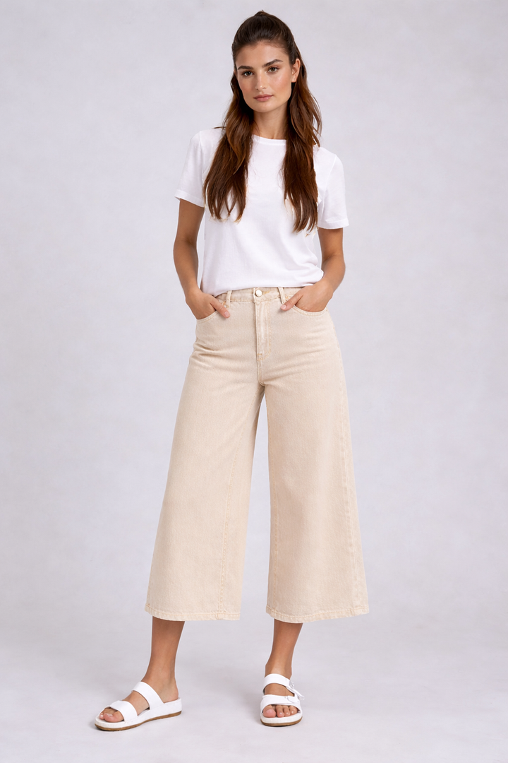 Cropped Wide Leg Denim