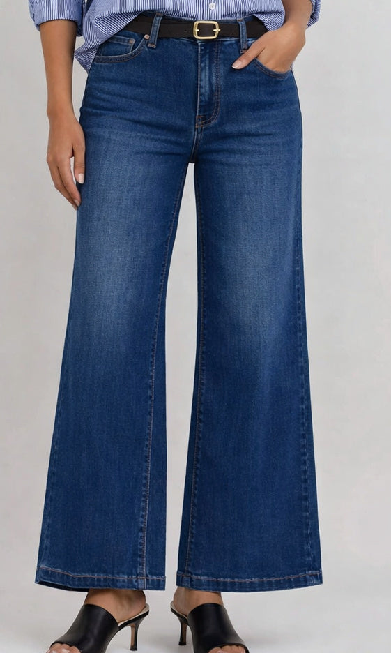 High-Rise Palazzo-Leg Jeans
