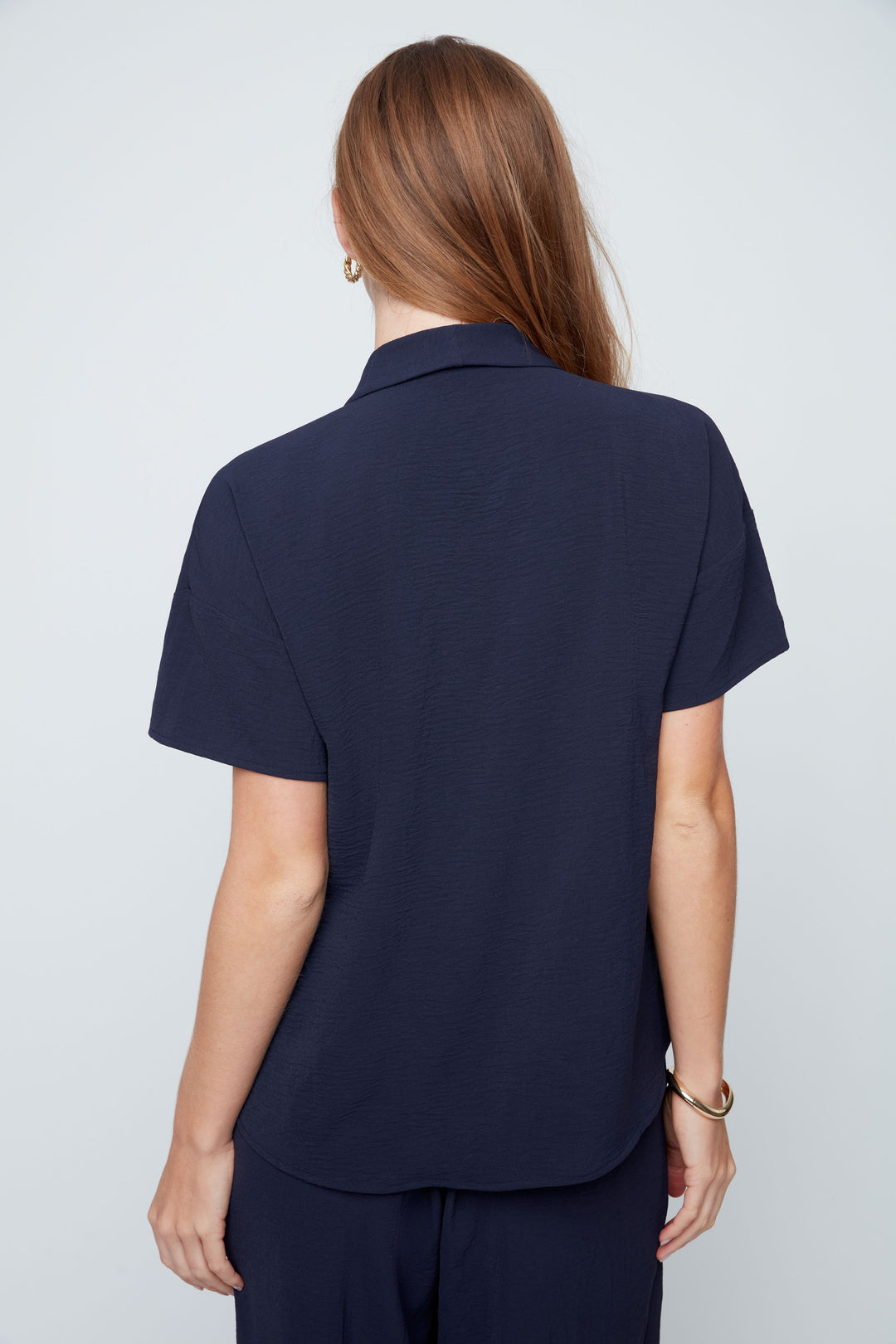 Modern Collared V-Neck Blouse