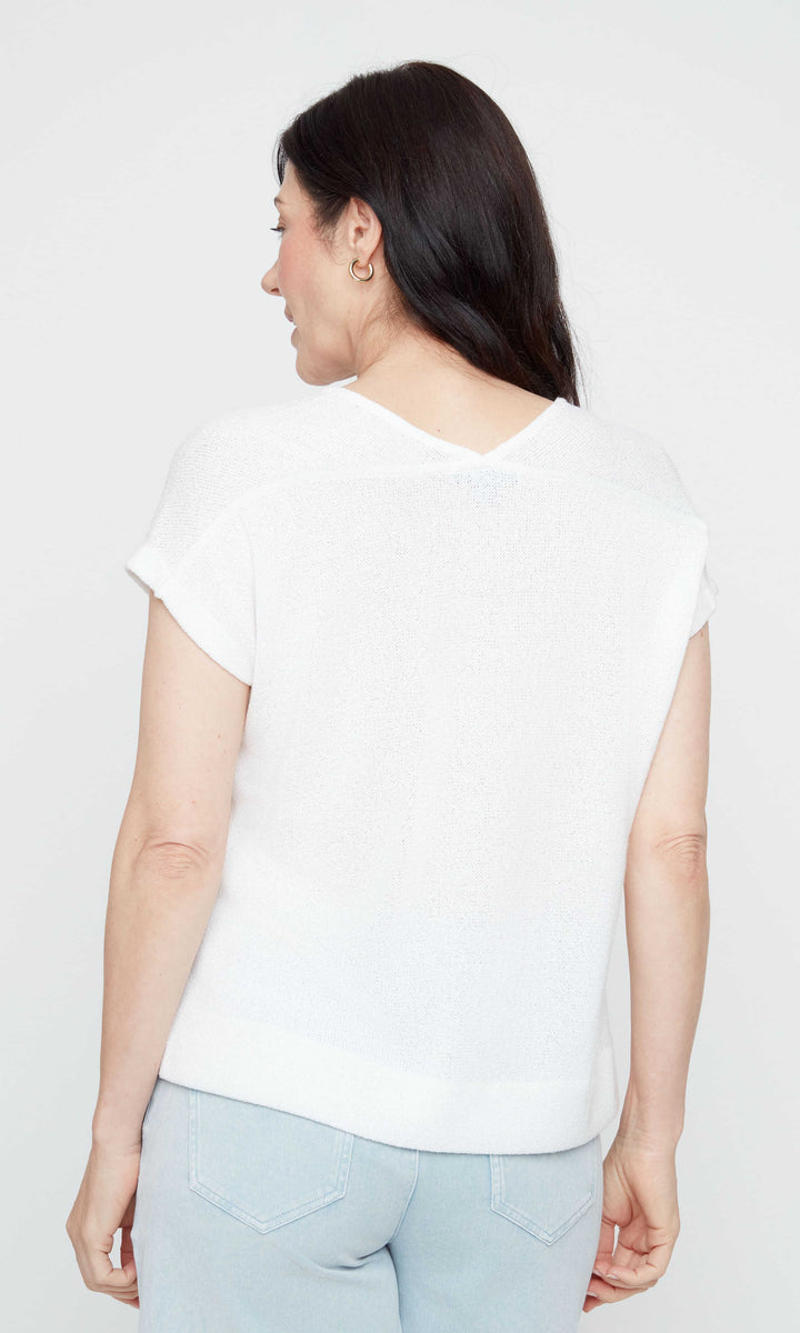 Lightweight V-Neck Short Sleeve Knit Top