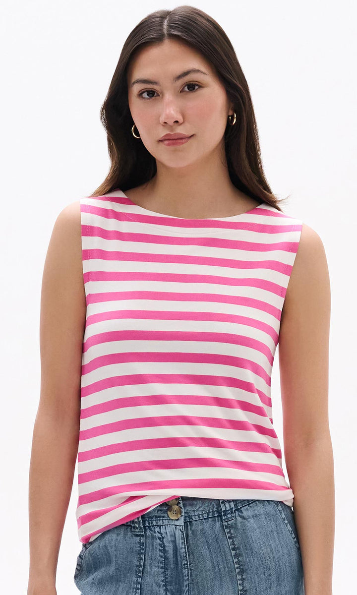 Striped Sleeveless Knit Top