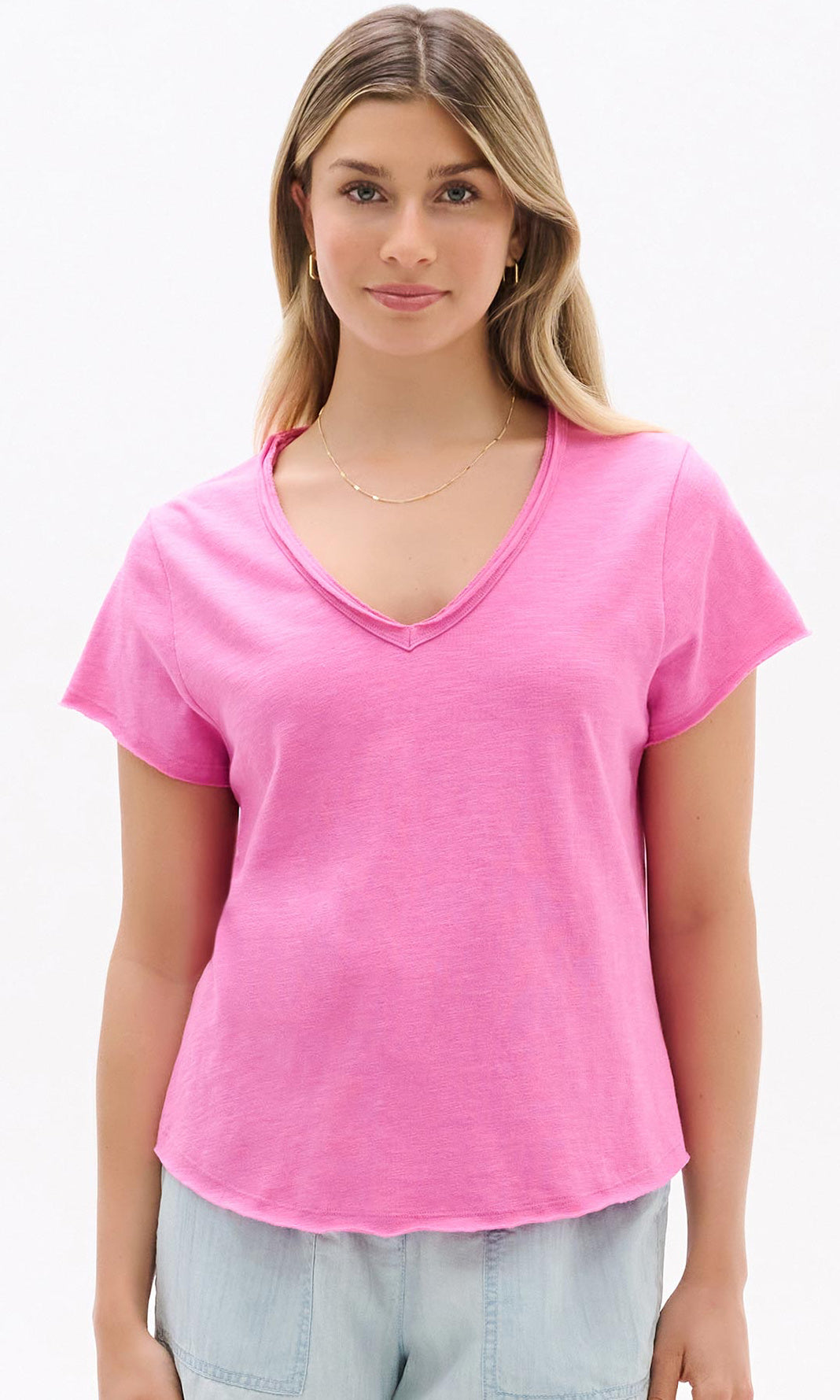 Soft Edge V-Neck Cotton Tee