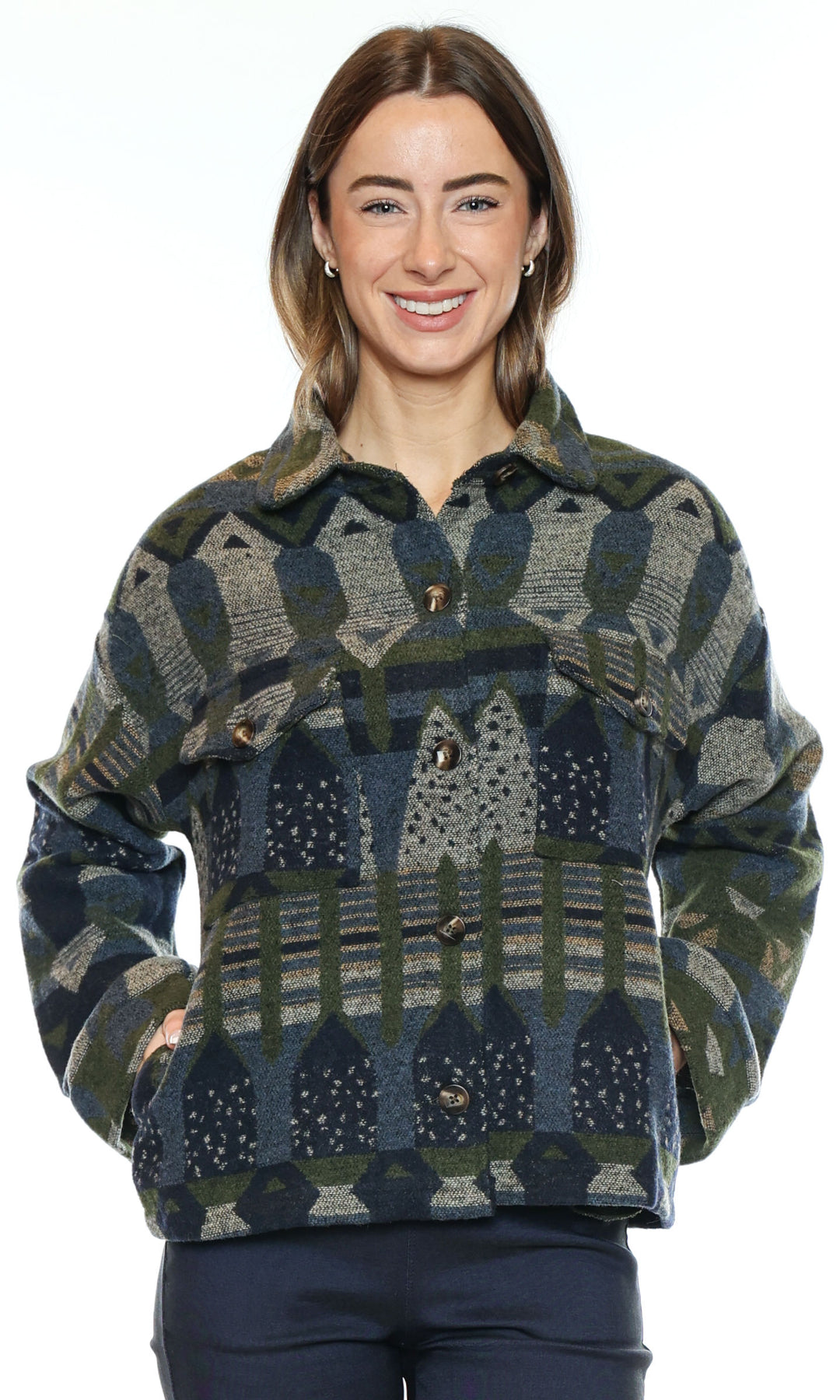 Geometric Print Jacket