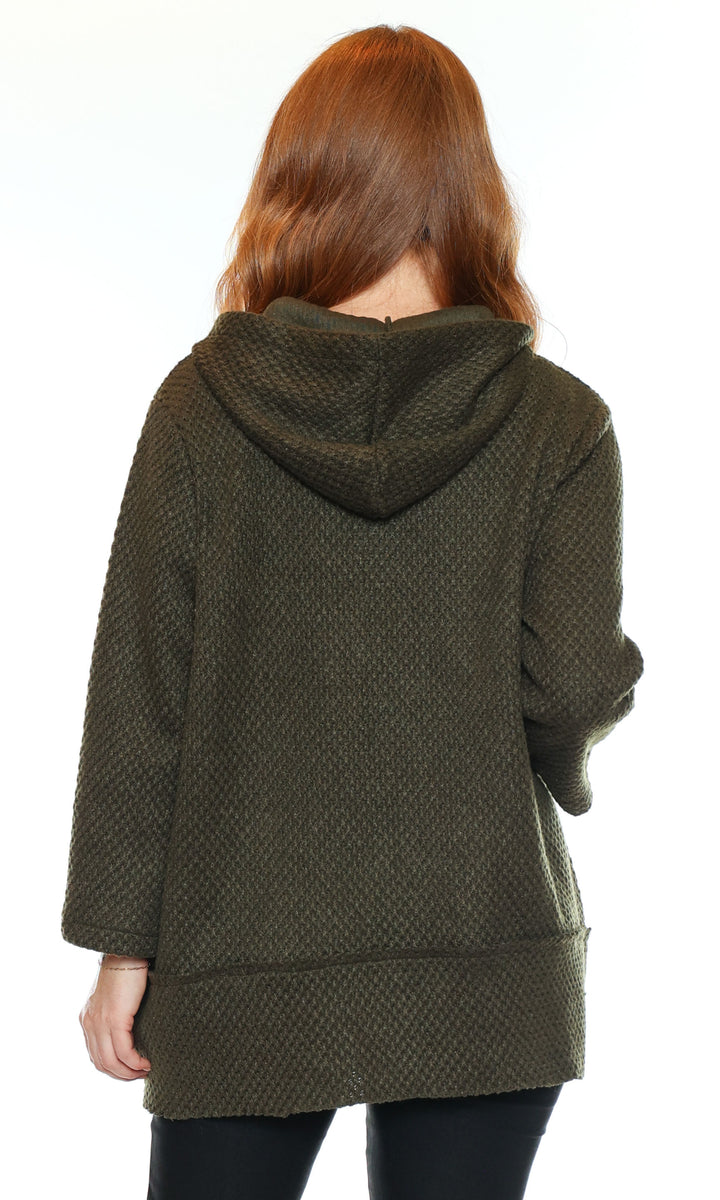 Textured Hooded Zip Jacket