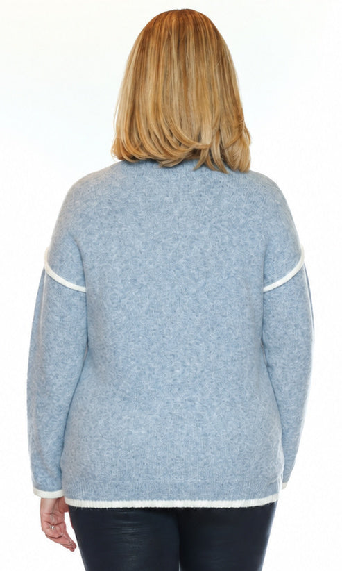 Outline Contrast Knit Sweater