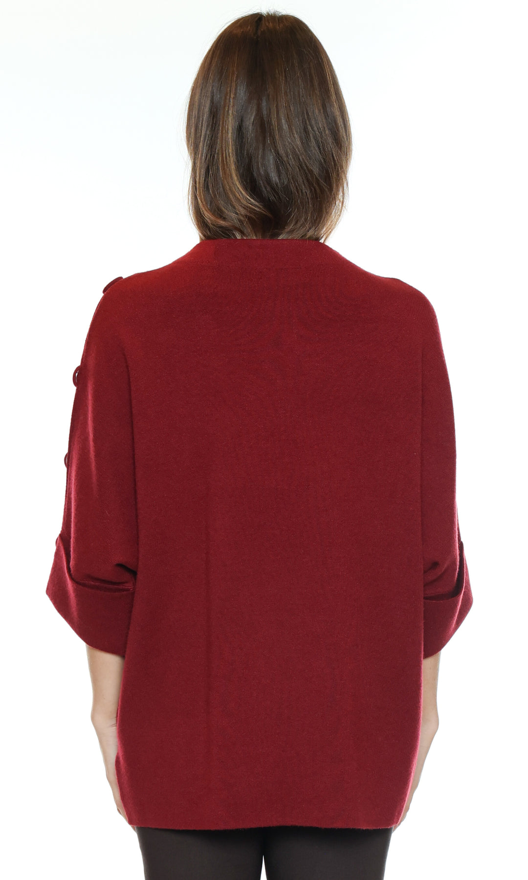 Button Line Poncho Knit