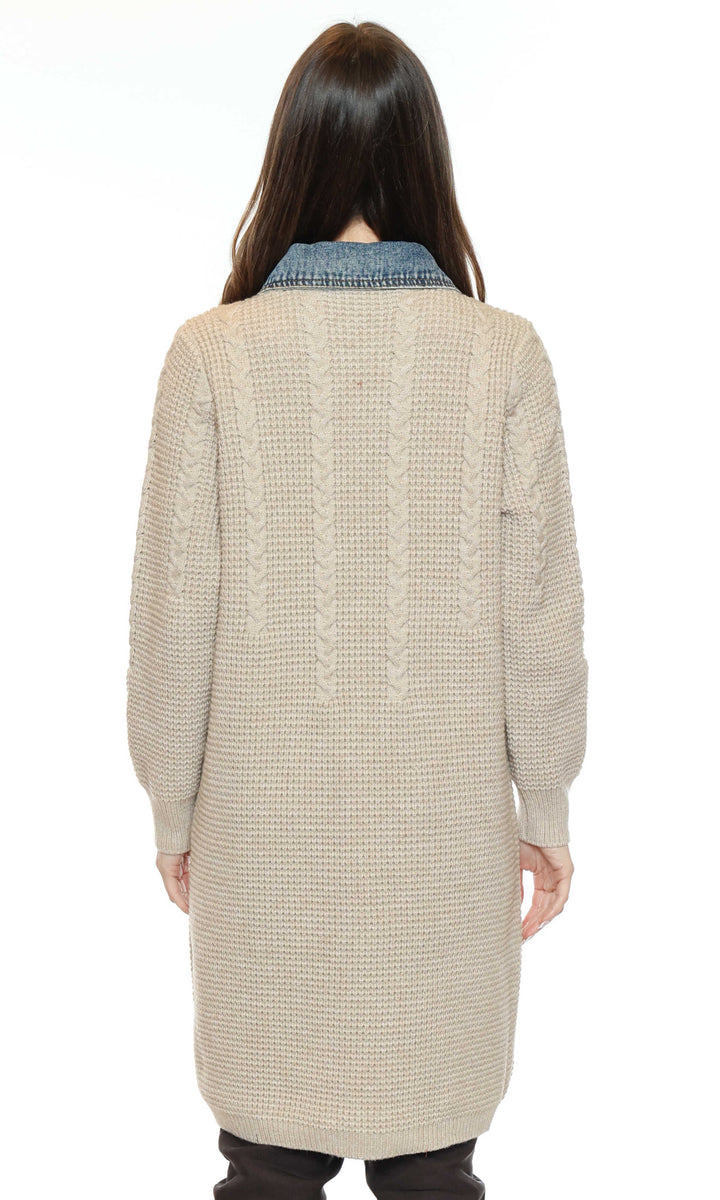 Denim Detail Knit Jacket