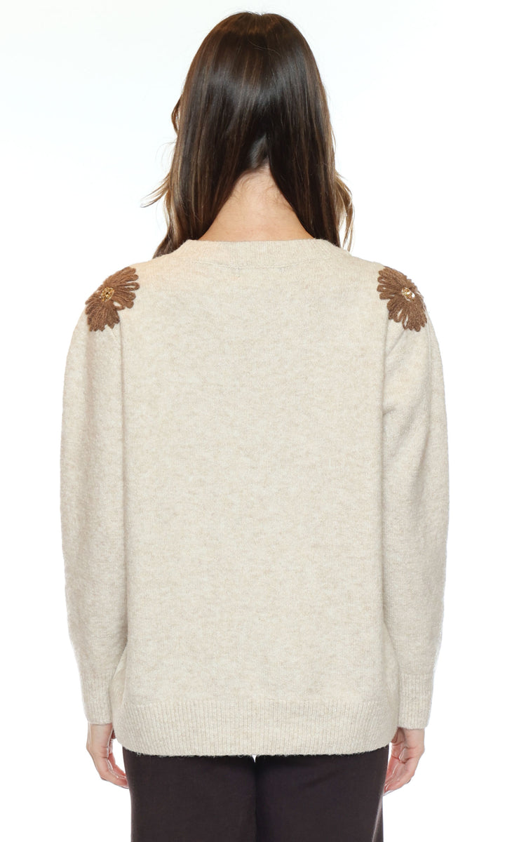 Garden Muse Appliqué Sweater