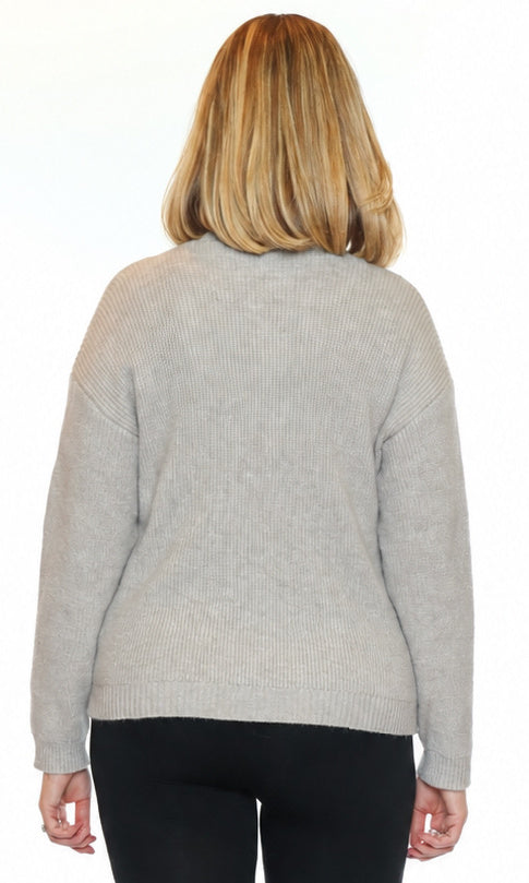 Denim Patch Pocket Sweater