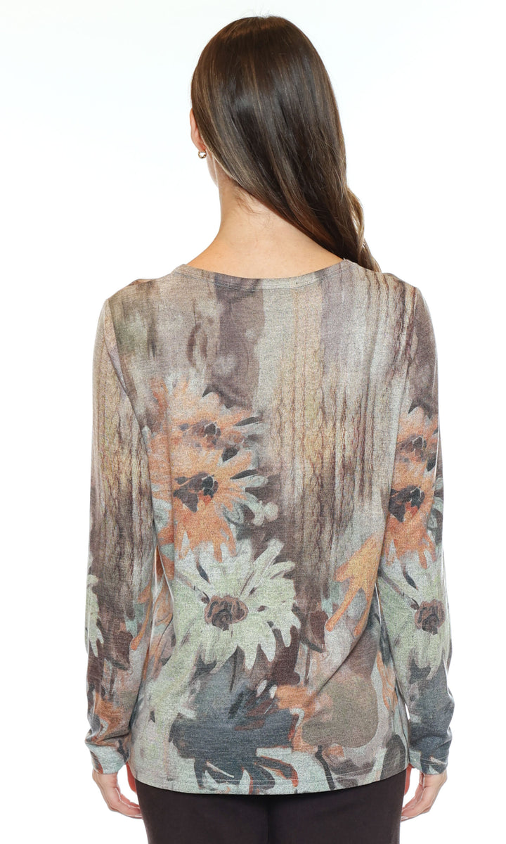 Painted Garden Floral Knit Top