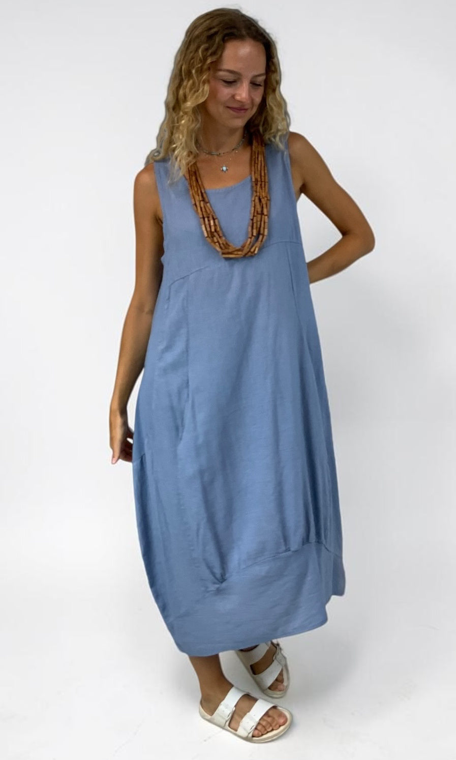 Linen Bubble Hem Dress