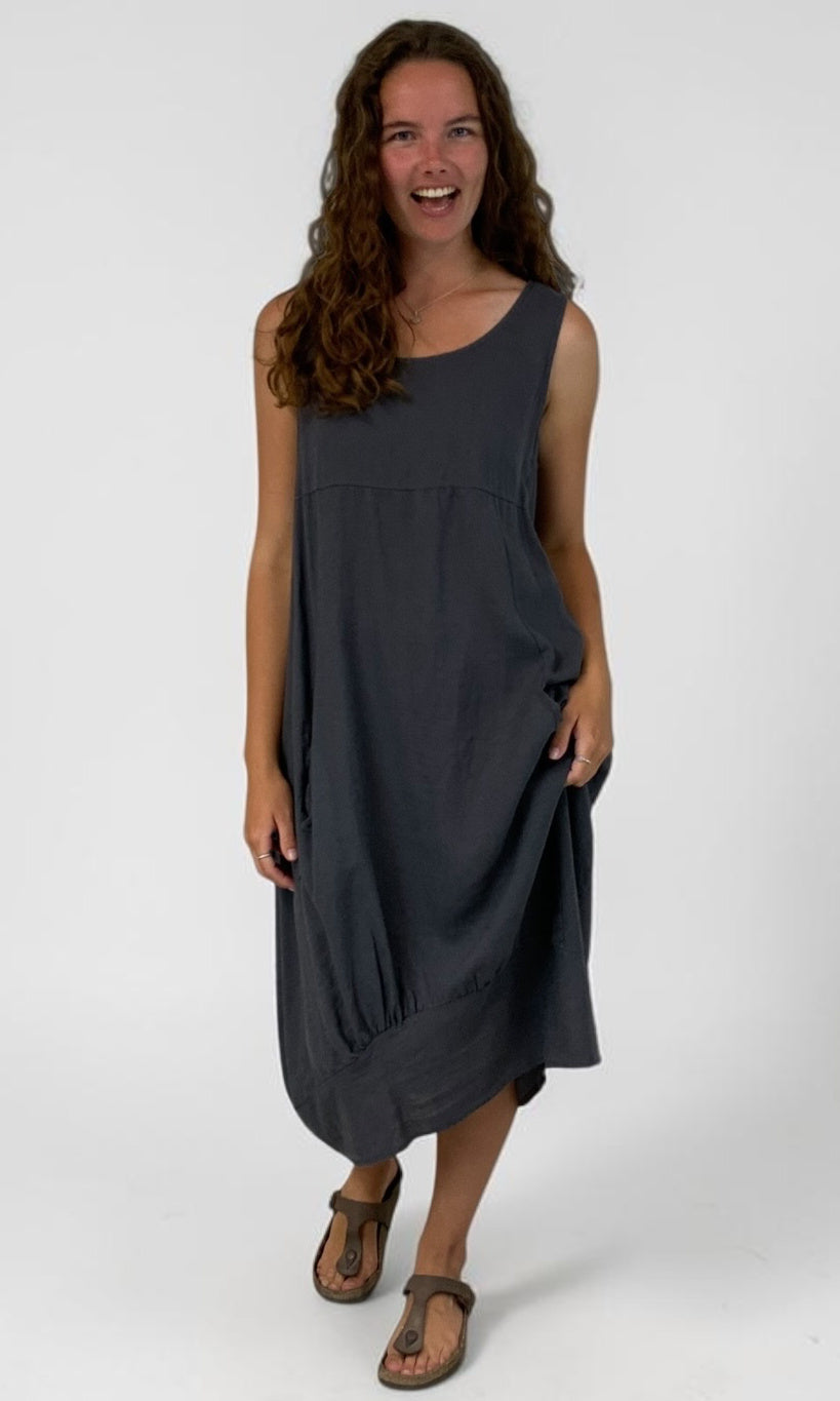 Linen Bubble Hem Dress