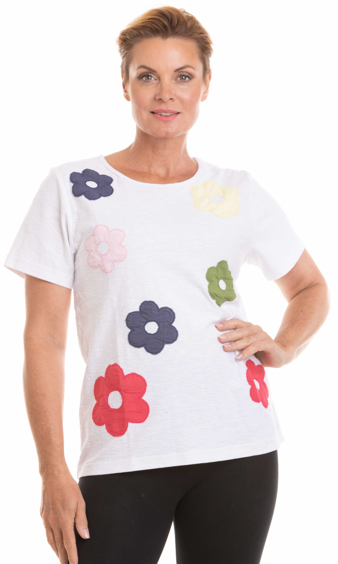Appliqué Flower Cotton Tee