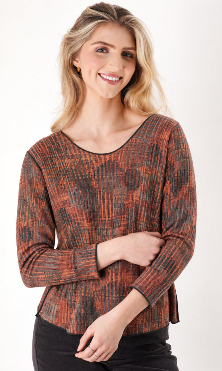 Reversible Floral and Abstract Print Top