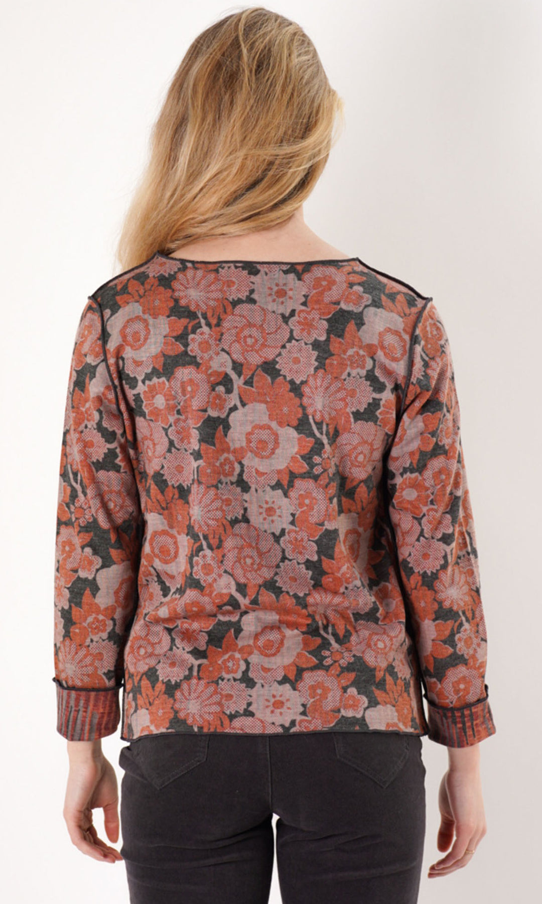 Reversible Floral and Abstract Print Top