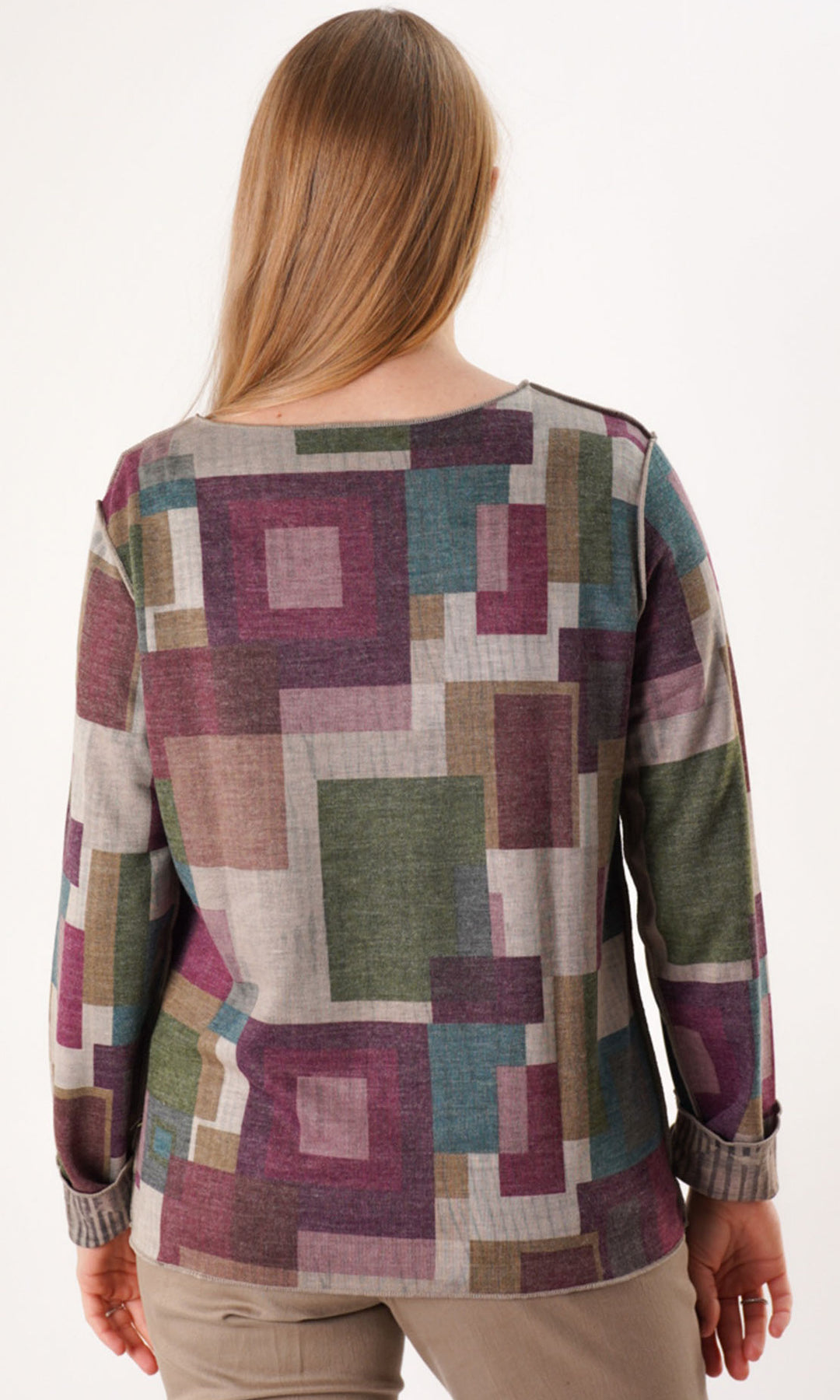 Reversible Geometric and Brushstroke Print Top