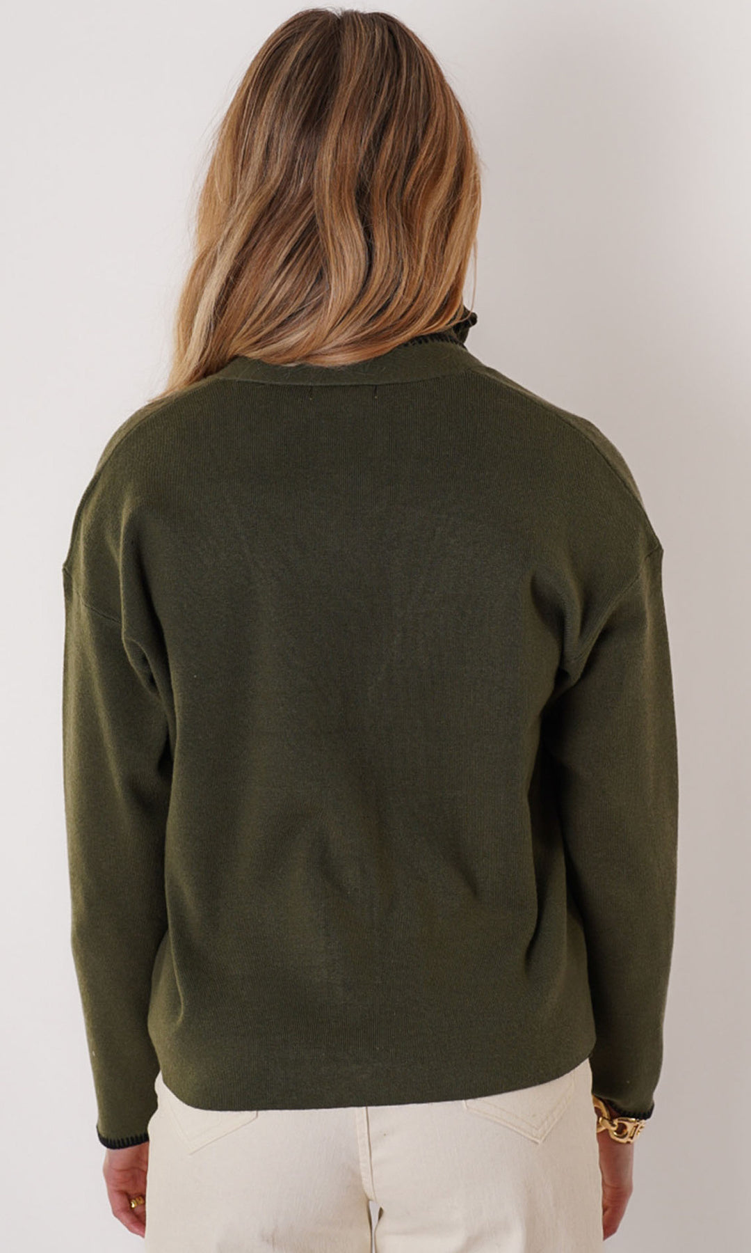 Embroidered Bee Button-Front Cardigan