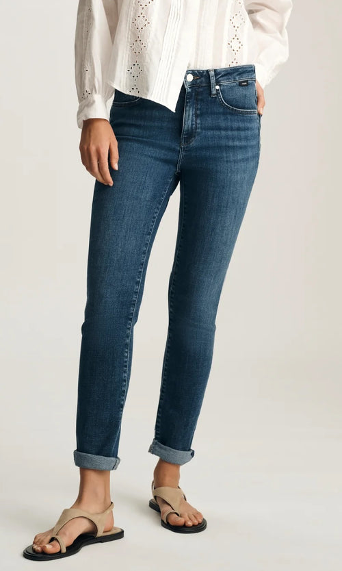 Mid-Rise Slim Stretch Denim Jeans