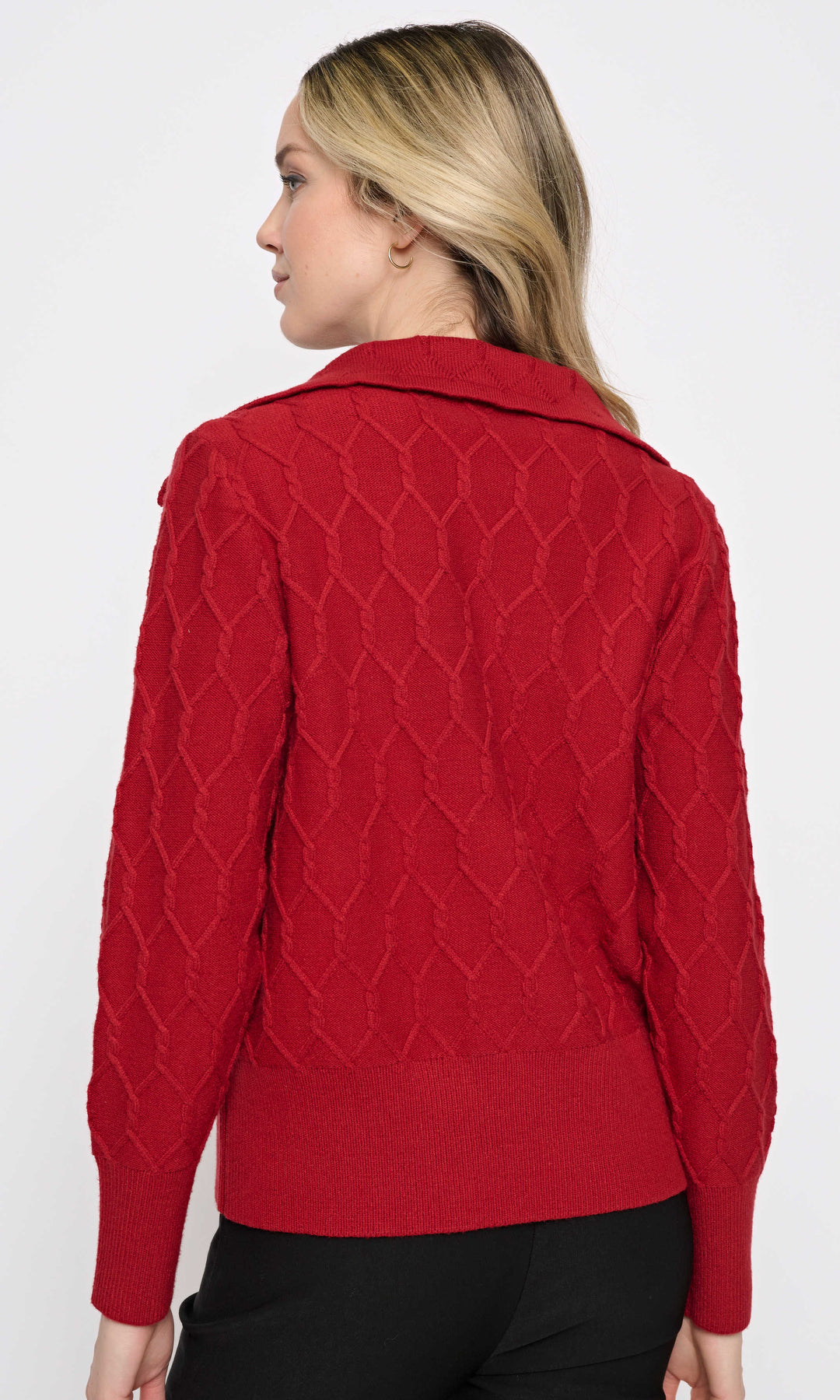 Cable Knit Half Zip Sweater