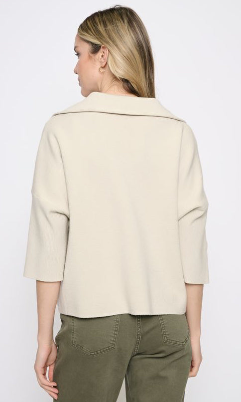 Zip Collar Knit Pullover